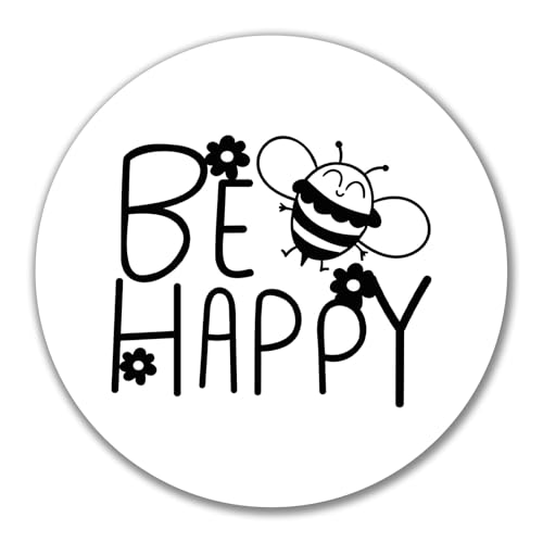 Huuraa Aufkleber Be Happy Biene Geschenk 10cm Sticker Be Happy Geschenkidee von Huuraa