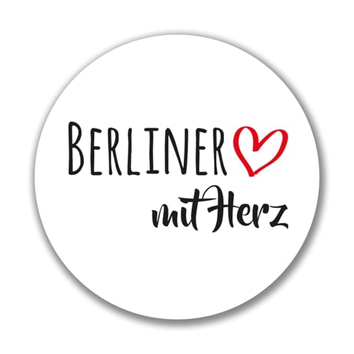 Huuraa Aufkleber Berliner mit Herz Geschenk Sticker 10cm Berliner Geschenkidee von Huuraa