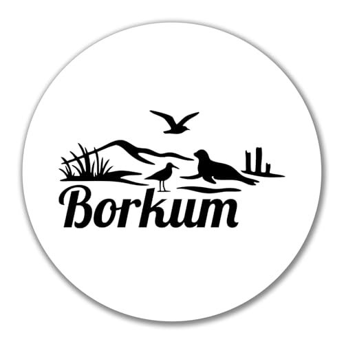 Huuraa Aufkleber Borkum Strandmotiv Geschenk 10cm Sticker Borkum Geschenkidee von Huuraa