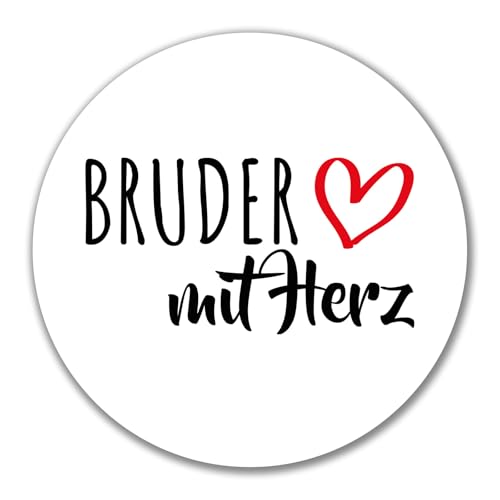Huuraa Aufkleber Bruder mit Herz Geschenk 10cm Sticker Bruder Geschenkidee von Huuraa