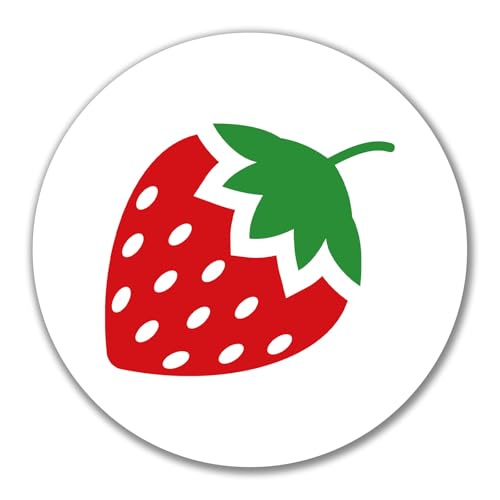 Huuraa Aufkleber Erdbeere Strawberry Geschenk 10cm Sticker Erdbeere Geschenkidee von Huuraa