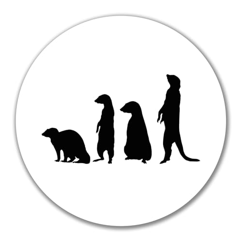Huuraa Aufkleber Erdmännchen Silhouette Geschenk 10cm Sticker Erdmännchen Geschenkidee von Huuraa