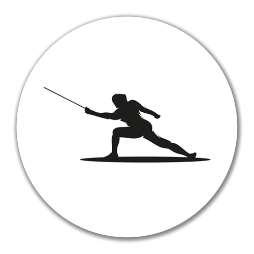 Huuraa Aufkleber Fechten Silhouette Geschenk 10cm Sticker Fechten Geschenkidee von Huuraa