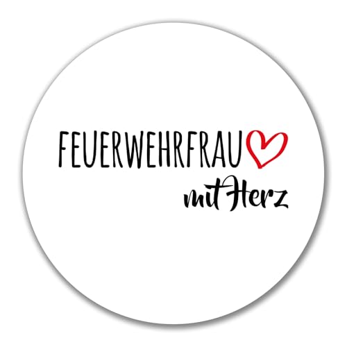 Huuraa Aufkleber Feuerwehrfrau mit Herz Geschenk 10cm Sticker Feuerwehrfrau Geschenkidee von Huuraa