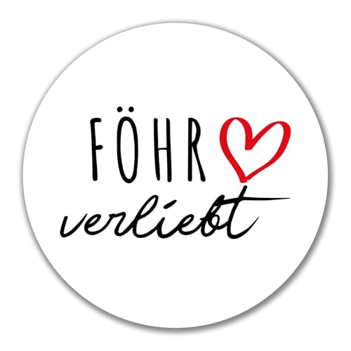 Huuraa Aufkleber Föhr verliebt Geschenk 10cm Sticker Föhr Geschenkidee von Huuraa