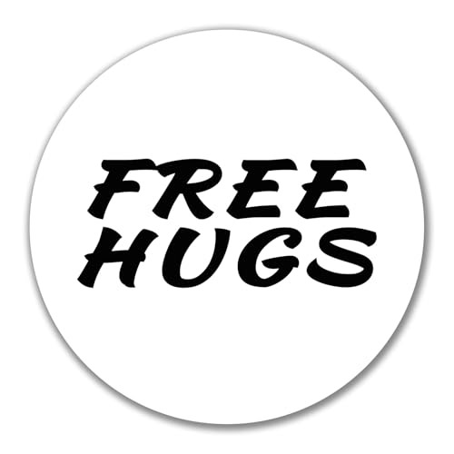 Huuraa Aufkleber Free Hugs Schriftzug Geschenk 10cm Sticker Free Hugs Geschenkidee von Huuraa