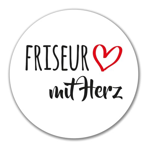 Huuraa Aufkleber Friseur mit Herz Geschenk 10cm Sticker Friseur Geschenkidee von Huuraa