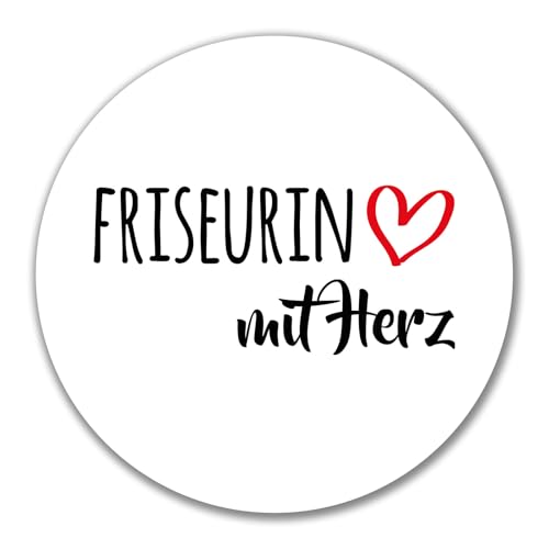 Huuraa Aufkleber Friseurin mit Herz Geschenk 10cm Sticker Friseurin Geschenkidee von Huuraa
