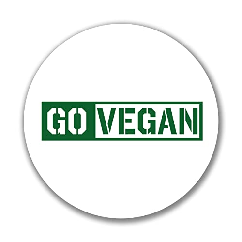 Huuraa Aufkleber Go Vegan Modern Sticker Größe 10cm mit Motiv für alle Veganer:innen Geschenk Idee für Freunde und Familie von Huuraa