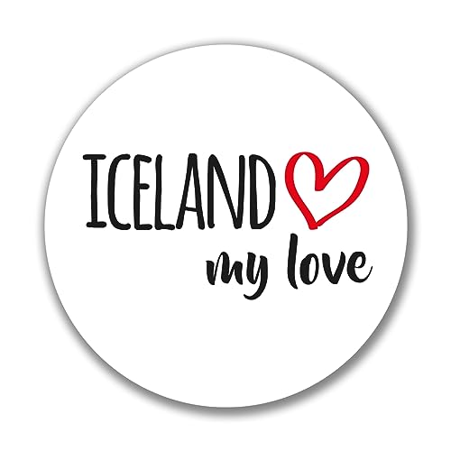 Huuraa Aufkleber Iceland my love Sticker Größe 10cm für alle die Island lieben Geschenk Idee für Freunde und Familie von Huuraa