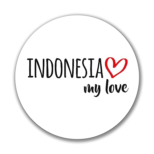 Huuraa Aufkleber Indonesia my love Sticker Größe 10cm für alle Fans von Indonesien Geschenk Idee für Freunde und Familie von Huuraa