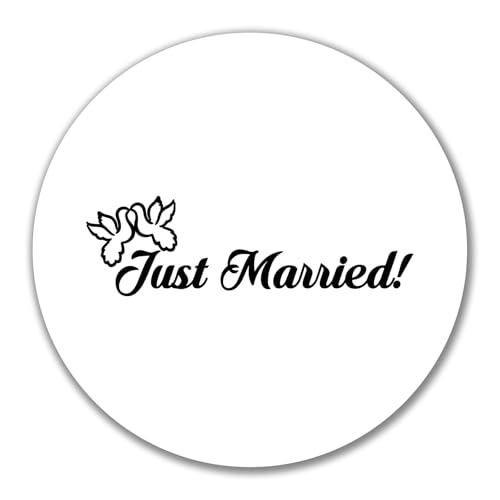 Huuraa Aufkleber Just Married Tauben Geschenk 10cm Sticker Just Married Geschenkidee von Huuraa