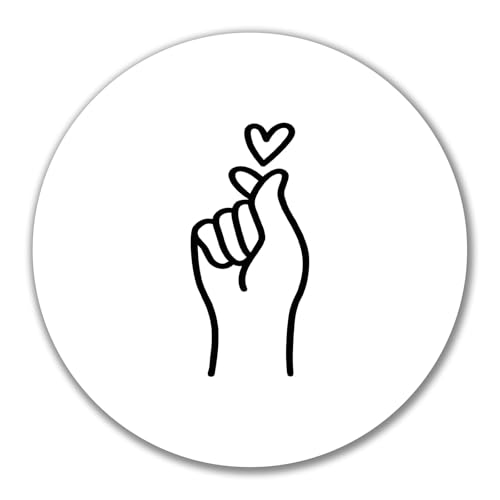 Huuraa Aufkleber K-Pop Fingerherz Zeichen Geschenk 10cm Sticker K-Pop Fingerherz Geschenkidee von Huuraa