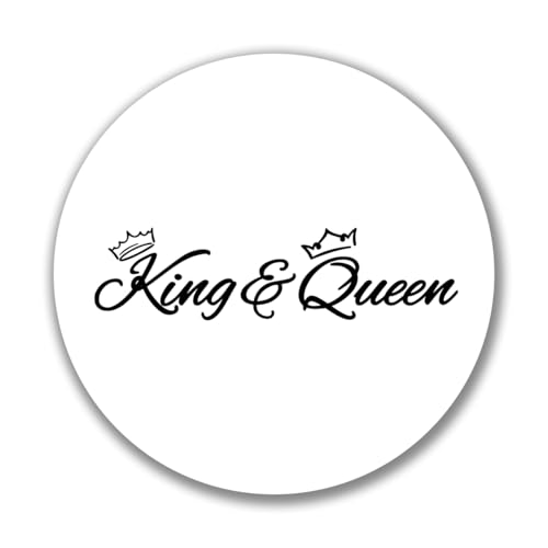 Huuraa Aufkleber King & Queen Krone Geschenk Sticker 10cm King & Queen Geschenkidee von Huuraa