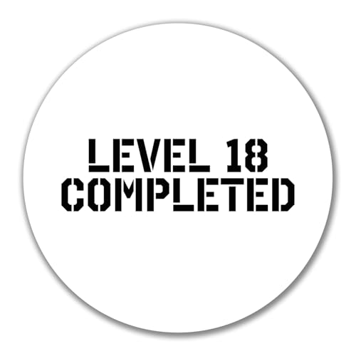 Huuraa Aufkleber Level 18 Completed Geschenk 10cm Sticker Level 18 Geschenkidee von Huuraa