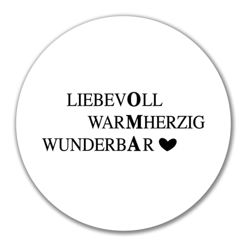 Huuraa Aufkleber Liebevoll Warmherzig Wunderbar Oma Geschenk 10cm Sticker Liebevoll Warmherzig Wunderbar Geschenkidee von Huuraa