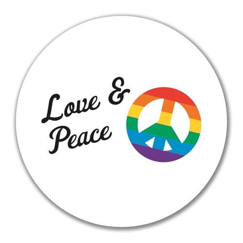 Huuraa Aufkleber Love & Peace Geschenk 10cm Sticker Love & Peace Geschenkidee von Huuraa