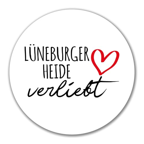 Huuraa Aufkleber Lüneburger Heide verliebt Geschenk 10cm Sticker Lüneburger Heide Geschenkidee von Huuraa