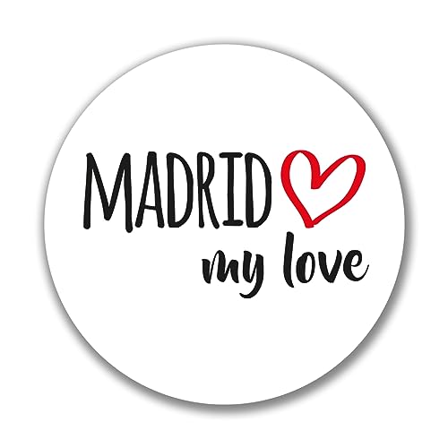 Huuraa Aufkleber Madrid my love Sticker Größe 10cm für alle Fans von Madrid Spanien Geschenk Idee für Freunde und Familie von Huuraa