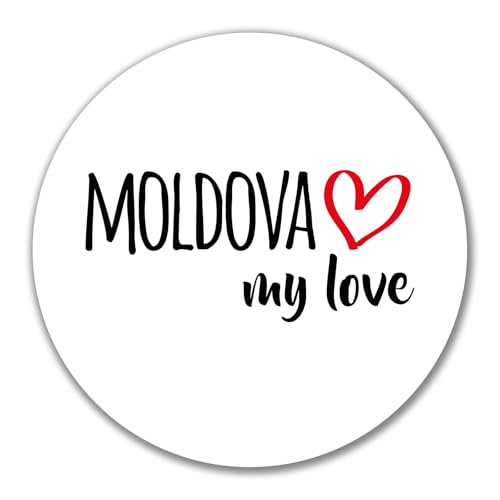 Huuraa Aufkleber Moldova my love Geschenk 10cm Sticker Moldova Geschenkidee von Huuraa