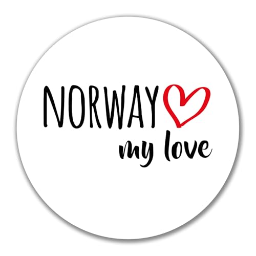 Huuraa Aufkleber Norway my love Geschenk 10cm Sticker Norway Geschenkidee von Huuraa