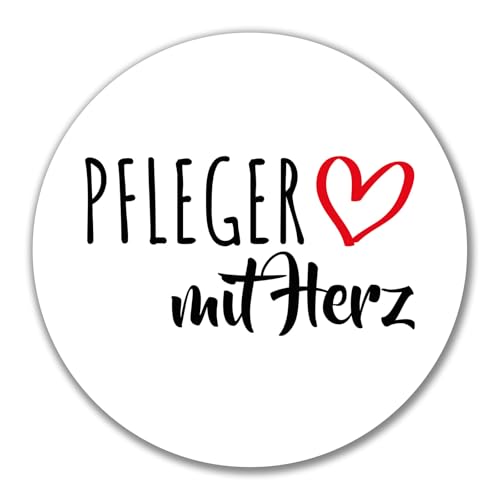 Huuraa Aufkleber Pfleger mit Herz Geschenk 10cm Sticker Pfleger Geschenkidee von Huuraa