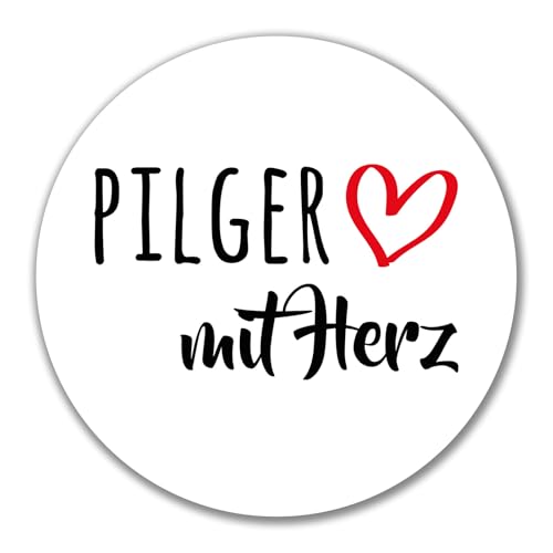 Huuraa Aufkleber Pilger mit Herz Geschenk 10cm Sticker Pilger Geschenkidee von Huuraa