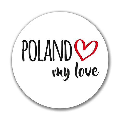 Huuraa Aufkleber Poland my love Sticker Größe 10cm für alle die Polen lieben Geschenk Idee für Freunde und Familie von Huuraa