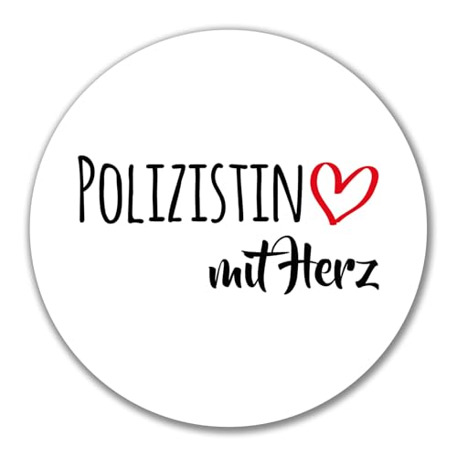 Huuraa Aufkleber Polizistin mit Herz Geschenk 10cm Sticker Polizistin Geschenkidee von Huuraa