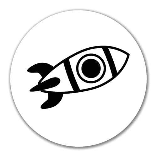 Huuraa Aufkleber Rakete Raumschiff Geschenk 10cm Sticker Rakete Geschenkidee von Huuraa