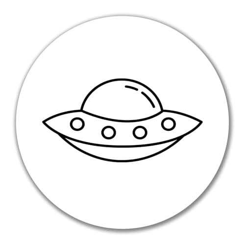 Huuraa Aufkleber Raumschiff UFO Geschenk 10cm Sticker Raumschiff Geschenkidee von Huuraa