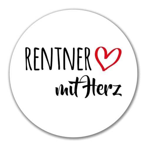 Huuraa Aufkleber Rentner mit Herz Geschenk Sticker 10cm Rentner Geschenkidee von Huuraa