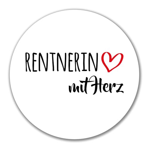 Huuraa Aufkleber Rentnerin mit Herz Geschenk 10cm Sticker Rentnerin Geschenkidee von Huuraa