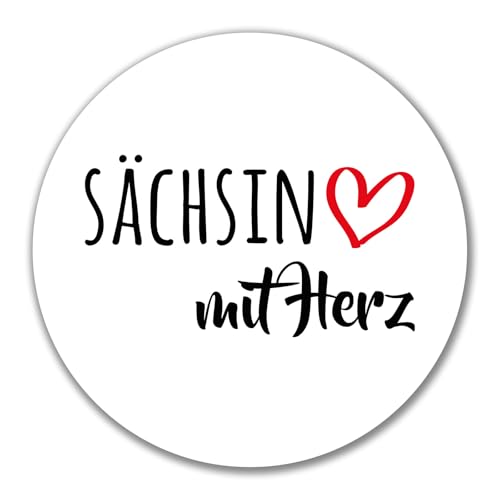 Huuraa Aufkleber Sächsin mit Herz Geschenk 10cm Sticker Sächsin Geschenkidee von Huuraa