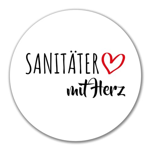 Huuraa Aufkleber Sanitäter mit Herz Geschenk 10cm Sticker Sanitäter Geschenkidee von Huuraa