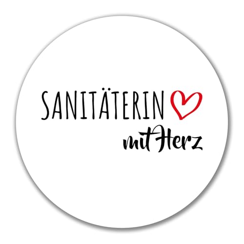 Huuraa Aufkleber Sanitäterin mit Herz Geschenk 10cm Sticker Sanitäterin Geschenkidee von Huuraa