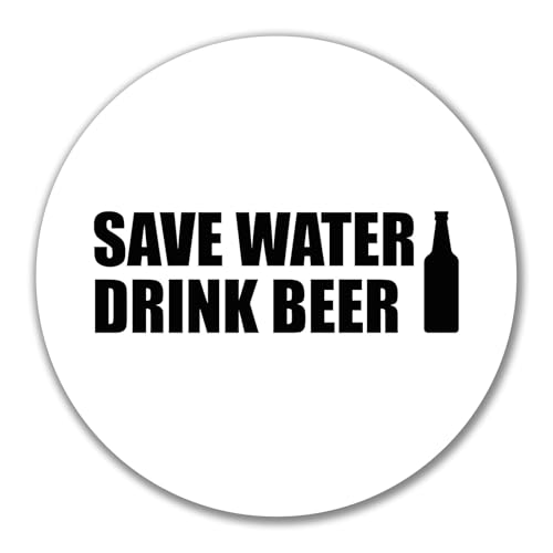 Huuraa Aufkleber Save Water Drink Beer Bierflasche Geschenk 10cm Sticker Save Water Drink Beer Geschenkidee von Huuraa