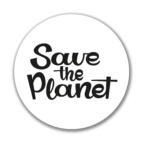 Huuraa Aufkleber Save the Planet Schriftzug Sticker Größe 10cm für alle die die Welt retten möchten Geschenk Idee für Freunde und Familie von Huuraa