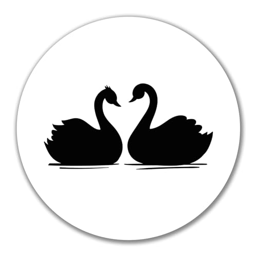Huuraa Aufkleber Schwan Pärchen Geschenk 10cm Sticker Schwan Geschenkidee von Huuraa