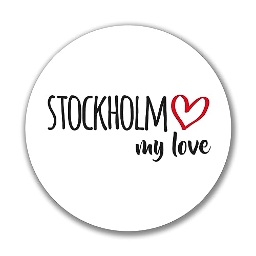 Huuraa Aufkleber Stockholm my love Sticker Größe 10cm für alle Fans von Stockholm Schweden Geschenk Idee für Freunde und Familie von Huuraa