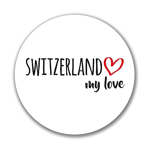 Huuraa Aufkleber Switzerland my love Sticker Größe 10cm für alle Fans von der Schweiz Geschenk Idee für Freunde und Familie von Huuraa