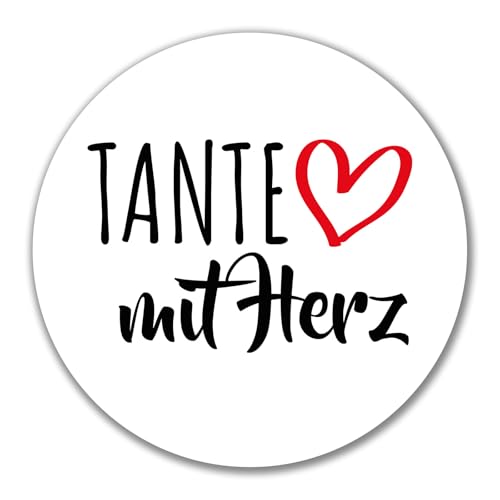 Huuraa Aufkleber Tante mit Herz Geschenk 10cm Sticker Tante Geschenkidee von Huuraa