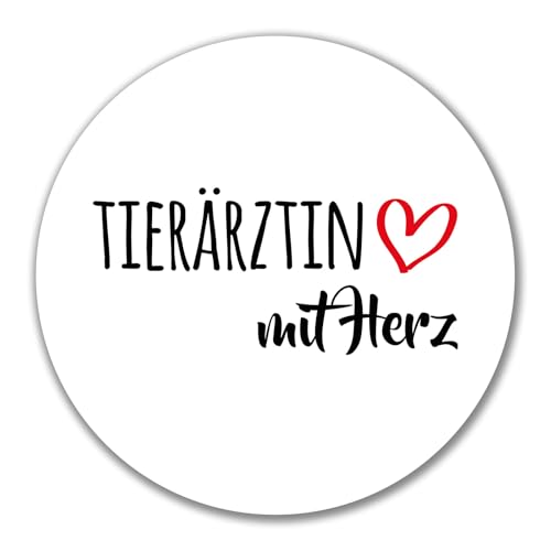 Huuraa Aufkleber Tierärztin mit Herz Geschenk 10cm Sticker Tierärztin Geschenkidee von Huuraa