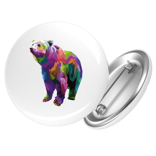 Huuraa Button Bär Colorful Geschenk Größe 25mm Bär Geschenkidee von Huuraa