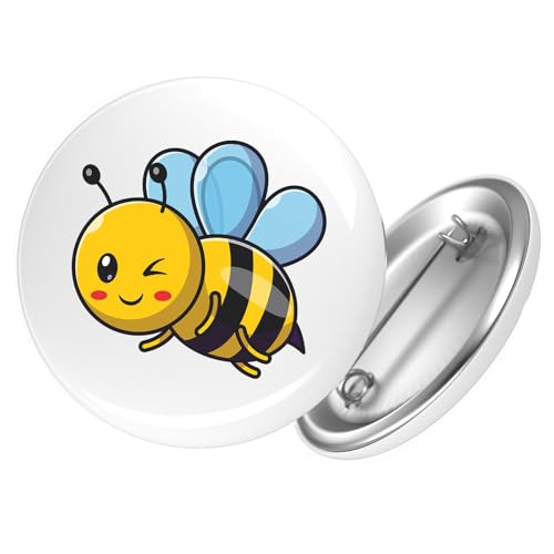 Huuraa Button Biene Comic Geschenk Größe 25mm Biene Geschenkidee von Huuraa