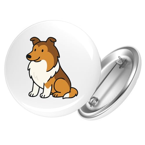Huuraa Button Collie Comic Colli Geschenk Größe 25mm Collie Geschenkidee Huuraa Button Collie Comic Colli Geschenk Größe 25mm Collie Geschenkidee von Huuraa