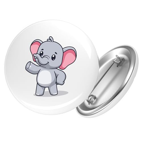 Huuraa Button Elefant Comic Geschenk Größe 25mm Elefant Geschenkidee von Huuraa