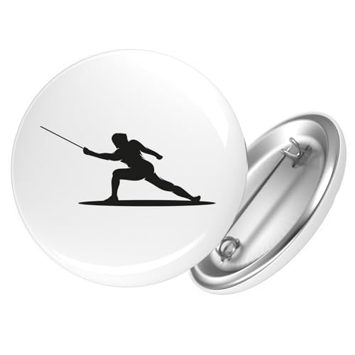 Huuraa Button Fechten Silhouette Geschenk Größe 25mm Fechten Geschenkidee von Huuraa