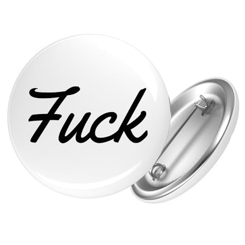 Huuraa Button Fuck englisch Schriftzug Geschenk Größe 25mm Anstecker Fuck Geschenkidee von Huuraa