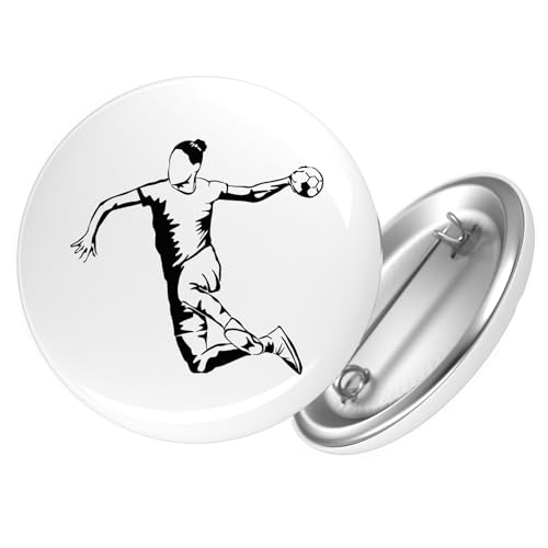 Huuraa Button Handball Silhouette Geschenk Größe 25mm Handball Geschenkidee von Huuraa